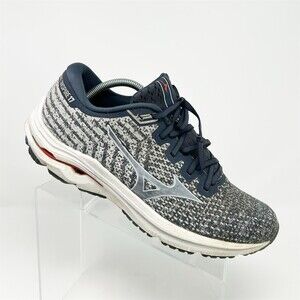 Mizuno Wave Inspire 17 Men's Road Running Shoes Gray Navy Silver Red Size 12